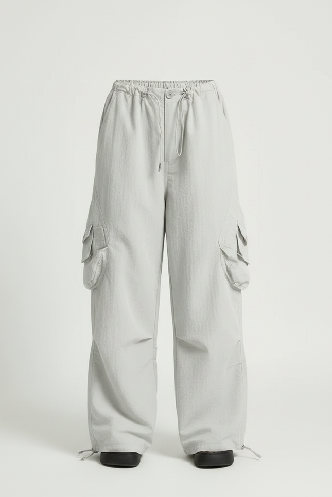 Pantalon Parachute Gris Ample Cargo Enfant Léger - Polyester - vue 3