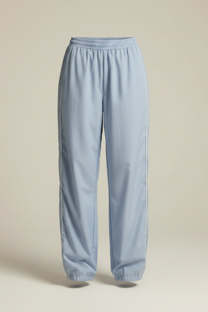Pantalon Parachute Bleu Ciel Ample Fluide Sportif - Polyester - vue 3