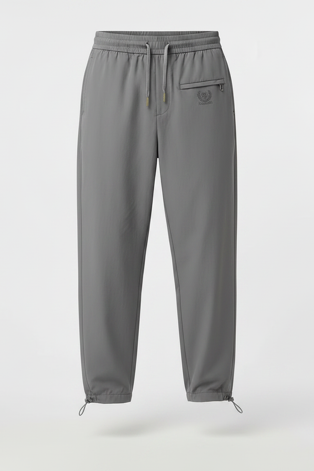 Pantalon Parachute Homme Gris Cordon Ample Décontracté Léger - Polyester - vue 3