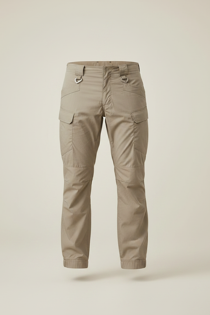 Pantalon Parachute Beige Cargo Multi-poches Homme - Polyester - vue 3