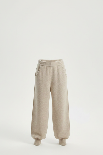 Pantalon Parachute Beige Ample Tricoté Enfant - Maille - vue 3