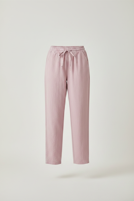 Pantalon Parachute Rose Lin Fluide Décontracté Femme - vue 3