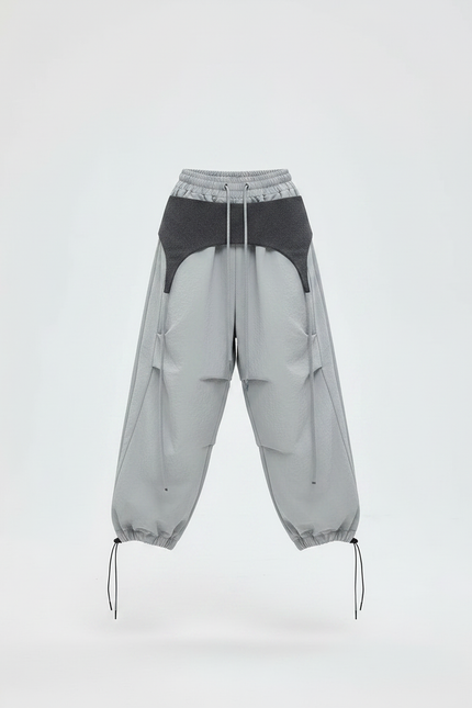 Pantalon Parachute Gris Ample Nylon Enfant Cordon - Polyester - vue 3