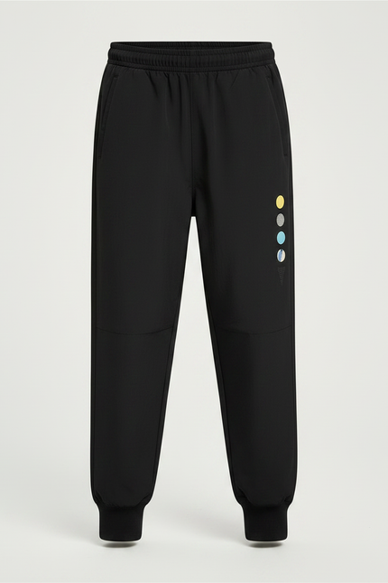 Pantalon Parachute Noir Ample Motif Planètes Garçon - Polyester - vue 3