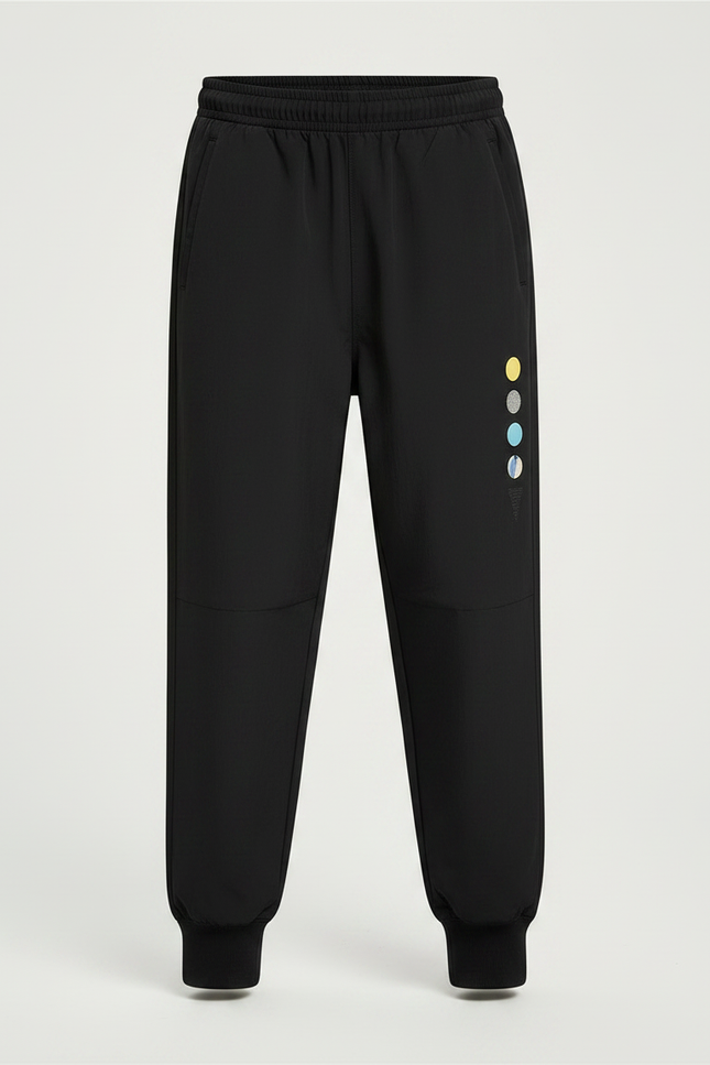 Pantalon Parachute Noir Ample Motif Planètes Garçon - Polyester - vue 3