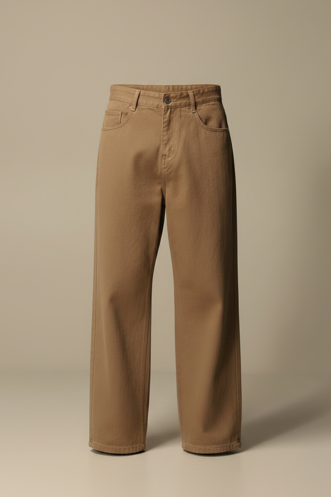 Pantalon Parachute Marron Ample Décontracté Homme Vintage - Toile - vue 3