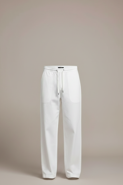 Pantalon Parachute Blanc Droit Ample Coton Homme - vue 3