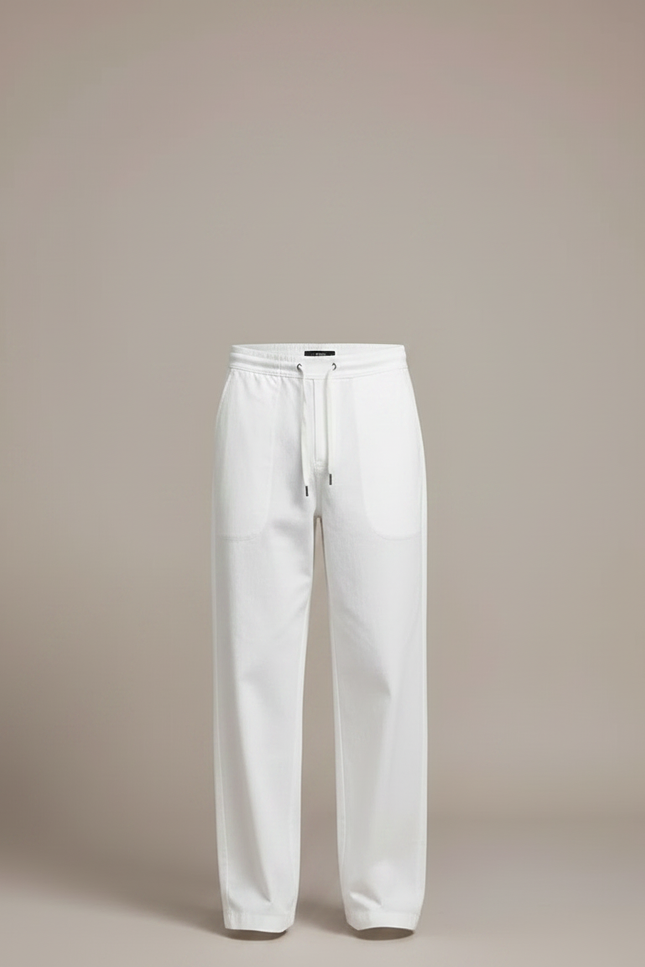 Pantalon Parachute Blanc Droit Ample Coton Homme - vue 3