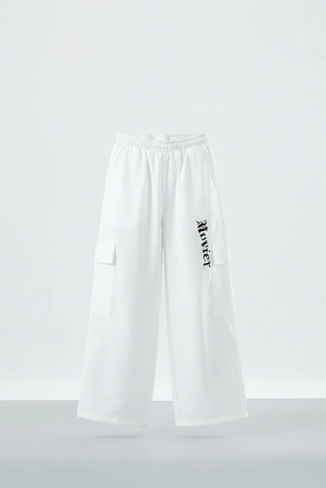 Pantalon Parachute Blanc Ample Imprimé Décontracté Fille - Polyester - vue 3