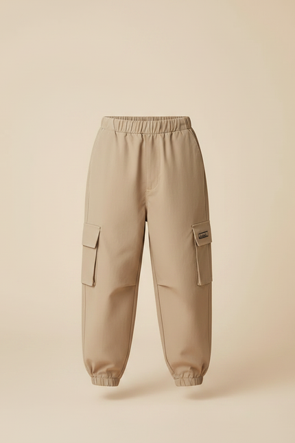 Pantalon Parachute Beige Cargo Ample Enfant Décontracté - Polyester - vue 3