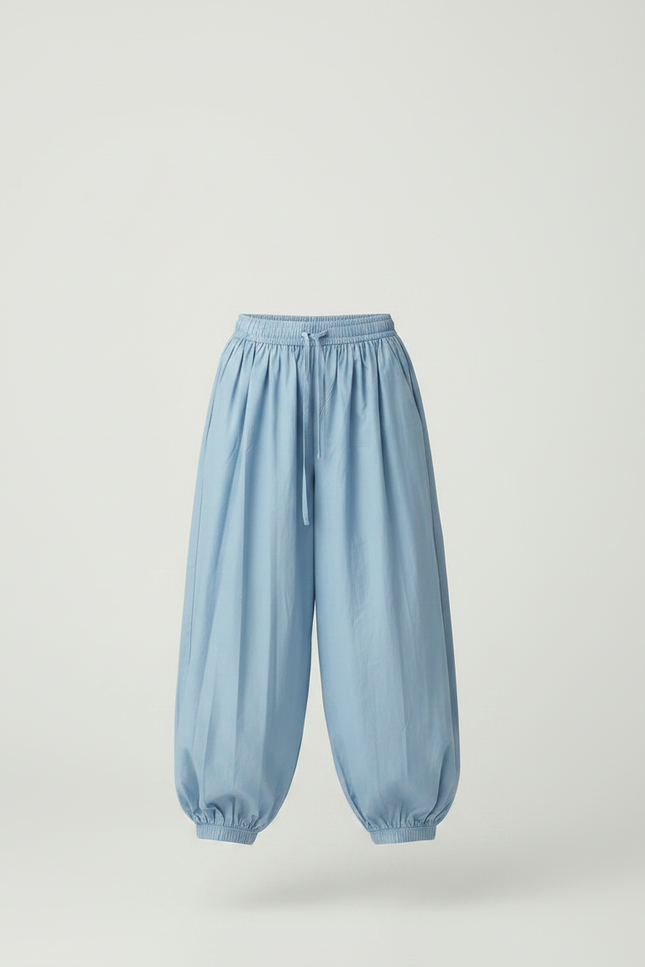Pantalon Parachute Bleu Ample Coton Enfant - vue 3