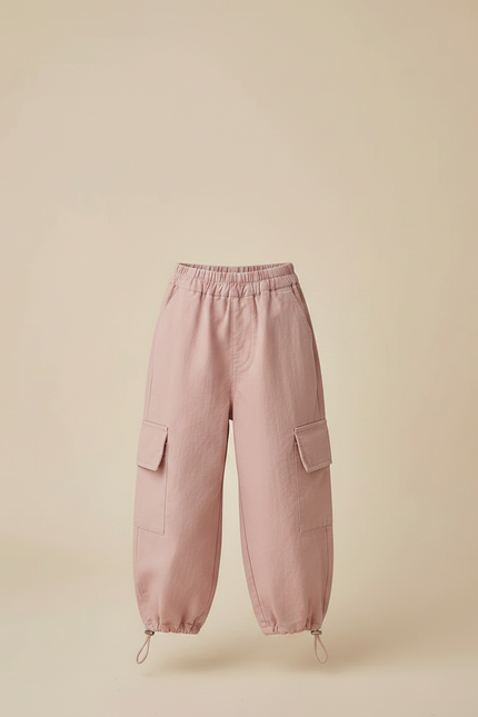 Pantalon Parachute Rose Cargo Ample Enfant Léger - Polyester - vue 3