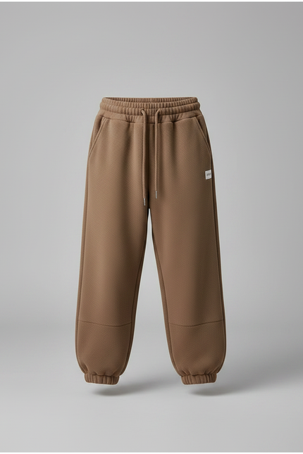 Pantalon Parachute Marron Molleton Ample Enfant Décontracté Cordon - vue 3