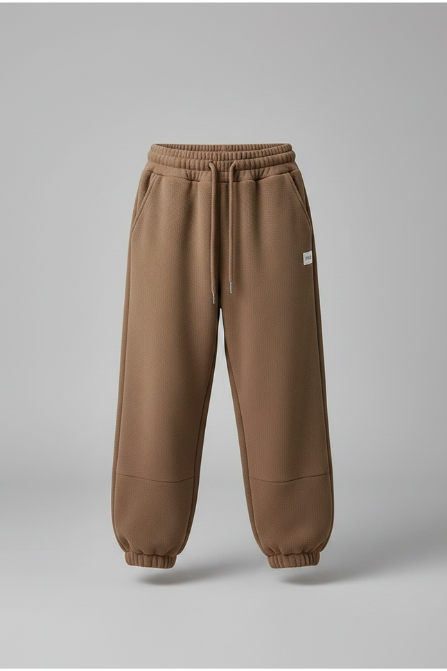 Pantalon Parachute Marron Molleton Ample Enfant Décontracté Cordon - vue 3
