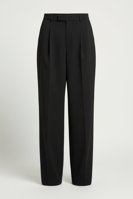 Pantalon Parachute Noir Ample Plissé Décontracté - Polyester - vue 3