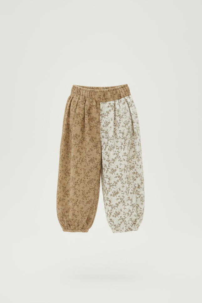 Pantalon Parachute Fille Beige Resserré Aux Chevilles - Multicolore Cordé - vue 3