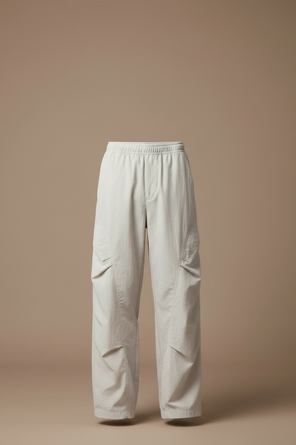 Pantalon Parachute Gris Clair Ample Homme Décontracté Léger - Polyester - vue 3