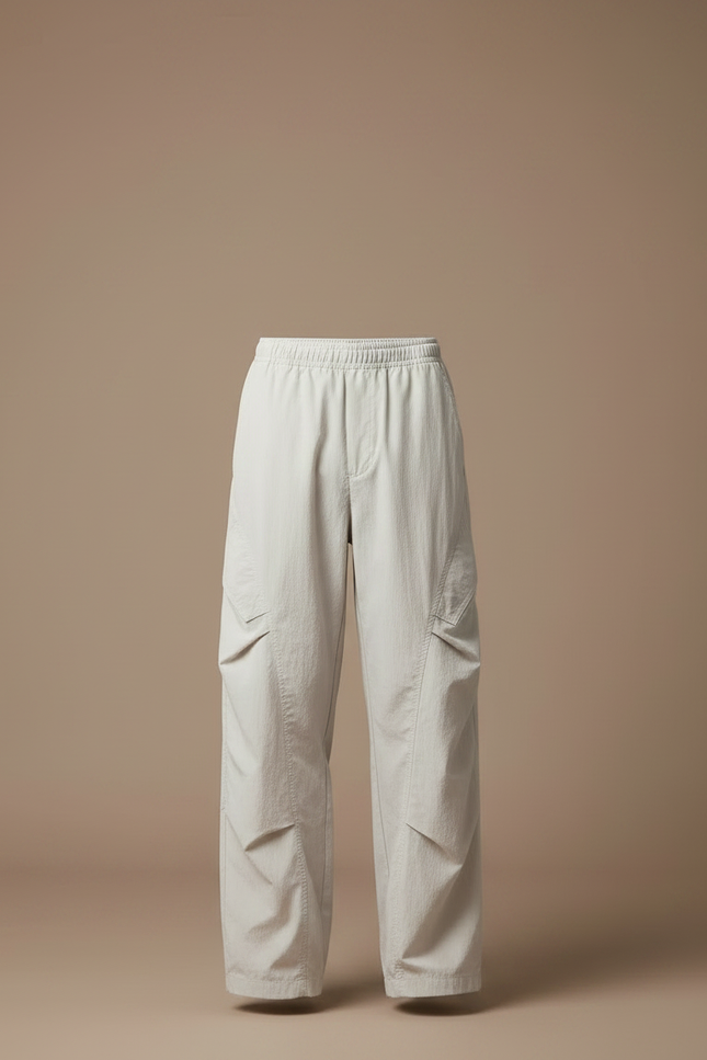 Pantalon Parachute Gris Clair Ample Homme Décontracté Léger - Polyester - vue 3