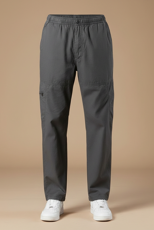 Pantalon Parachute Gris Décontracté Cargo Ample Homme - Toile - vue 3