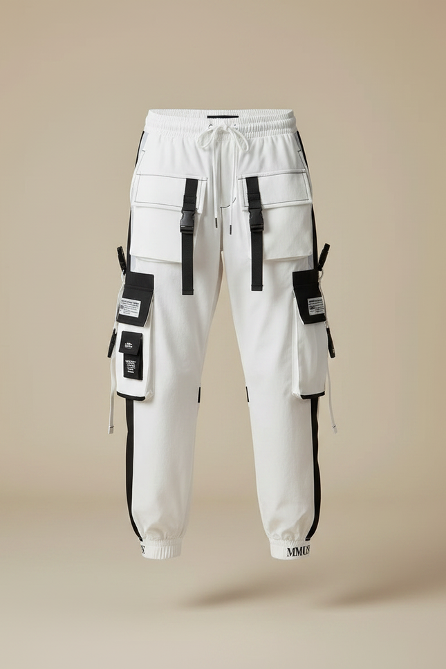 Pantalon Parachute Blanc Cargo Décontracté Techwear Femme - Polyester - vue 3