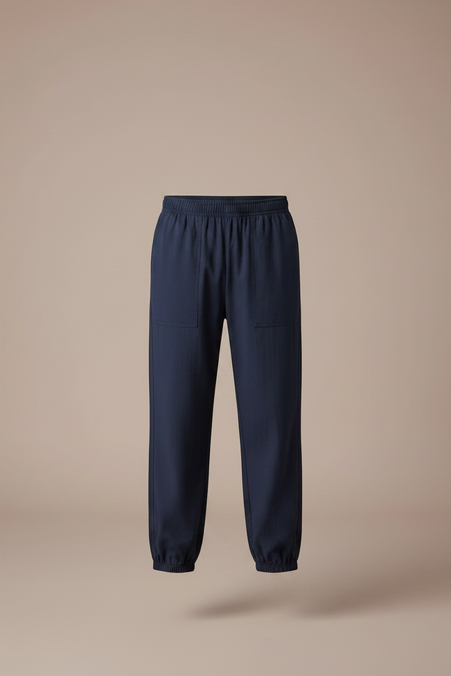 Pantalon Parachute Marine Ample Coton Enfant - vue 3