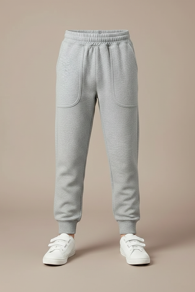 Pantalon Parachute Gris Coton Sport Enfant - Molleton - vue 3