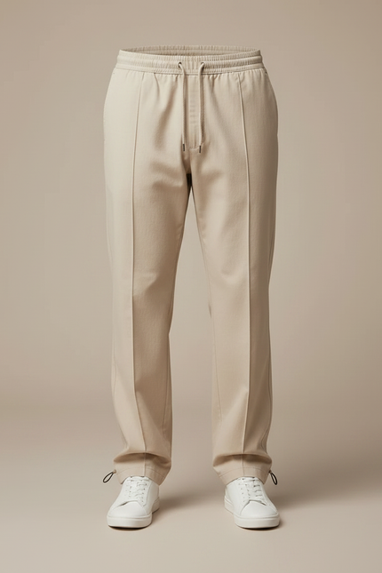 Pantalon Parachute Beige Ample Droit Décontracté Homme - Gabardine - vue 3