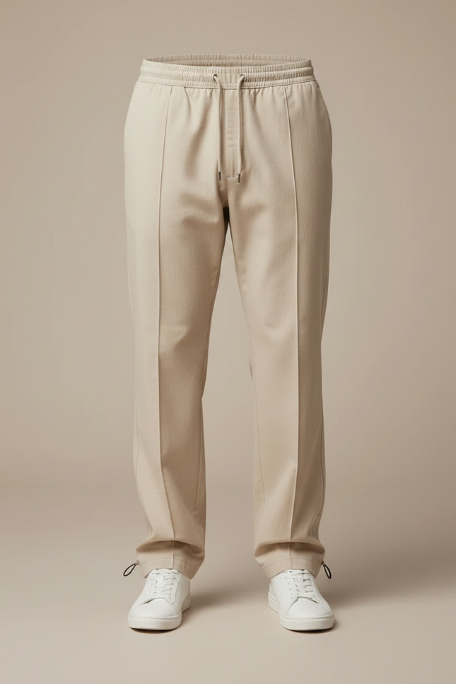 Pantalon Parachute Beige Ample Droit Décontracté Homme - Gabardine - vue 3