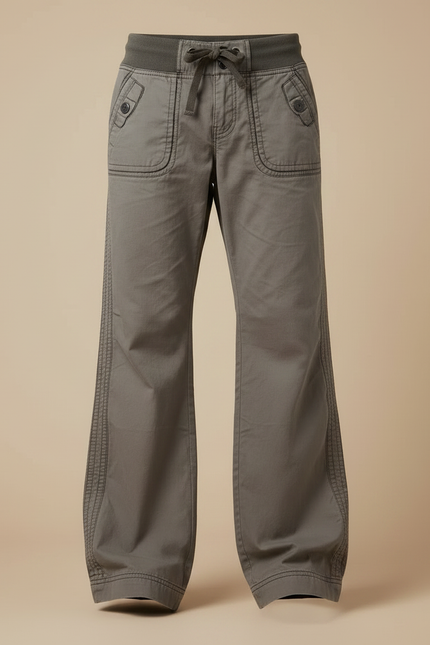 Pantalon Parachute Homme Kaki Baggy Toile - vue 3
