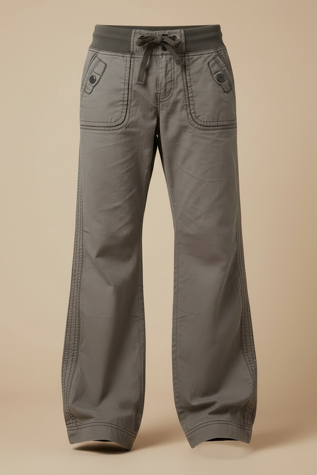 Pantalon Parachute Homme Kaki Baggy Toile - vue 3