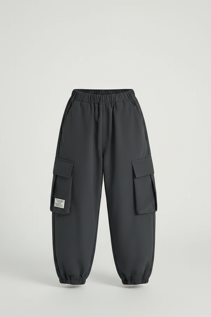 Pantalon Parachute Garçon Gris Cargo - Polyester - vue 3