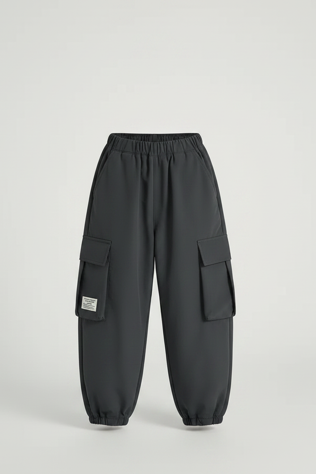 Pantalon Parachute Garçon Gris Cargo - Polyester - vue 3