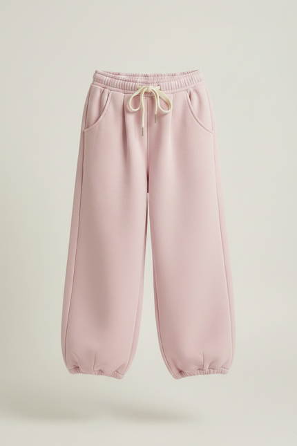 Pantalon Parachute Rose Ample Molletonné Enfant Cordon - vue 3