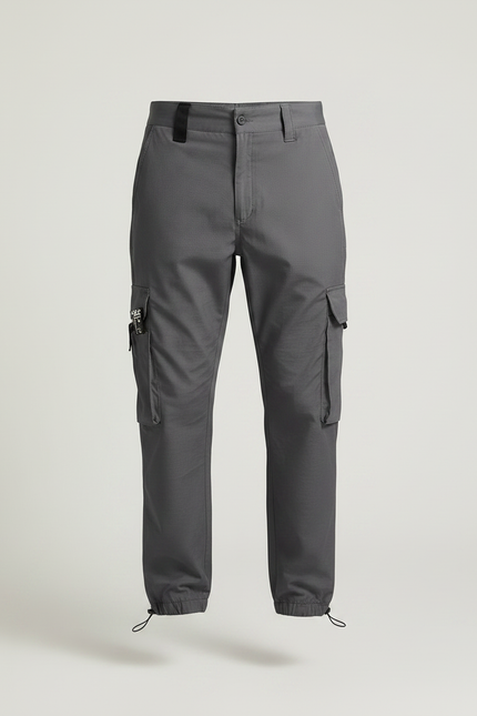 Pantalon Parachute Gris Cargo Homme Tactique Résistant - Polyester - vue 3