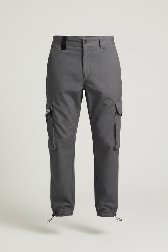 Pantalon Parachute Gris Cargo Homme Tactique Résistant - Polyester - vue 3