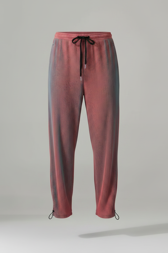Pantalon Parachute Plissé Dégradé Fluide Homme Streetwear - Multicolore Polyester - vue 3