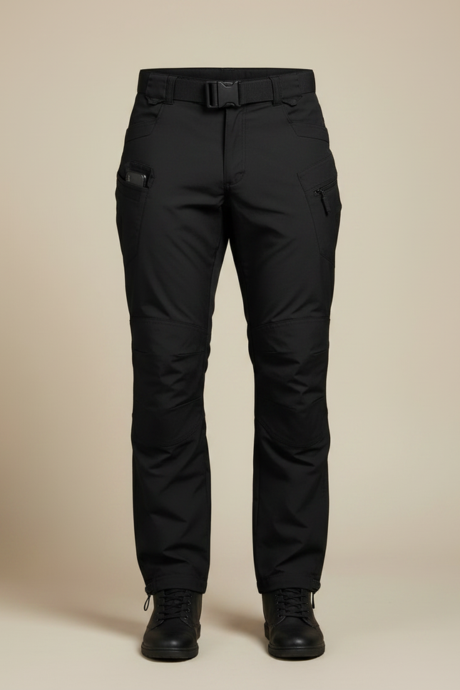 Pantalon Parachute Homme Noir Coupe Droite Cargo - Polyester - vue 3