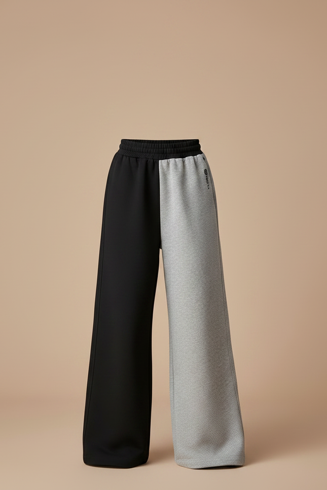 Pantalon Parachute Bicolore Ample Molleton Fille - Multicolore - vue 3