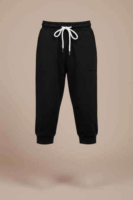 Pantalon Parachute Noir Uni Cordon Décontracté Enfant - Molleton - vue 3