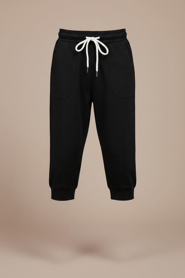 Pantalon Parachute Noir Uni Cordon Décontracté Enfant - Molleton - vue 3