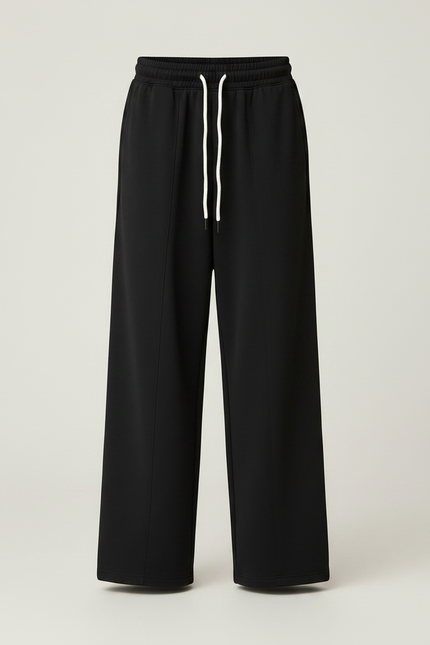 Pantalon Parachute Noir Ample Cordon Garçon Décontracté - Molleton - vue 3