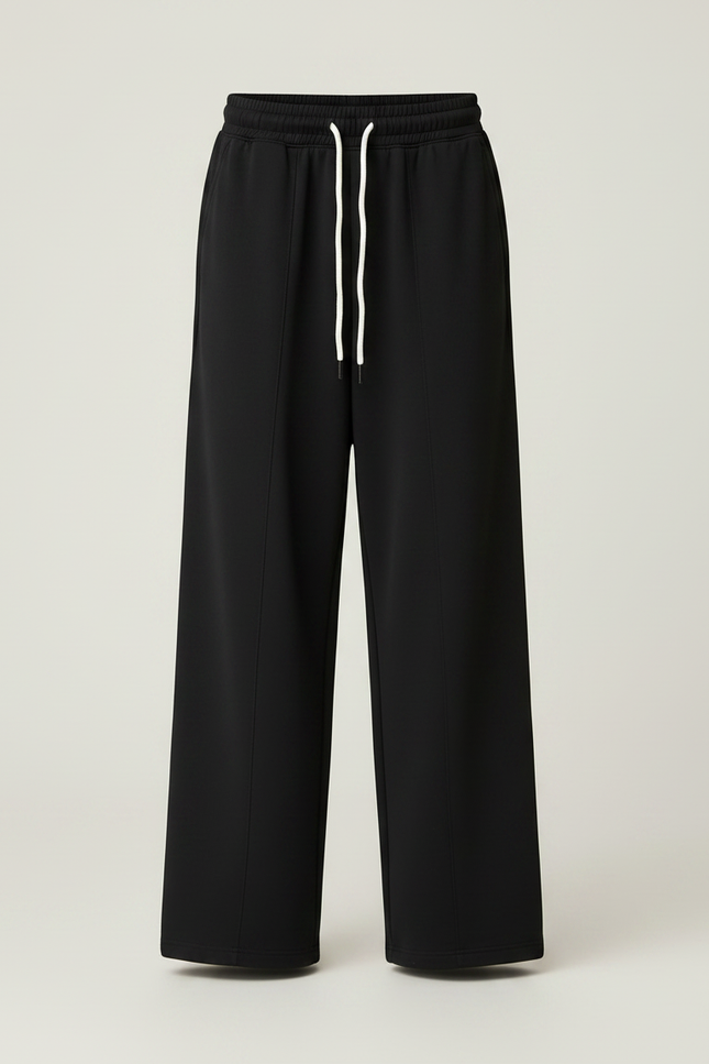 Pantalon Parachute Noir Ample Cordon Garçon Décontracté - Molleton - vue 3