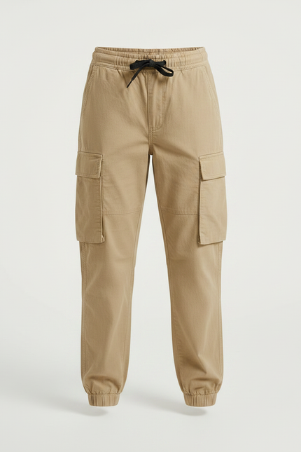 Pantalon Parachute Fille Beige Cargo - Toile - vue 3
