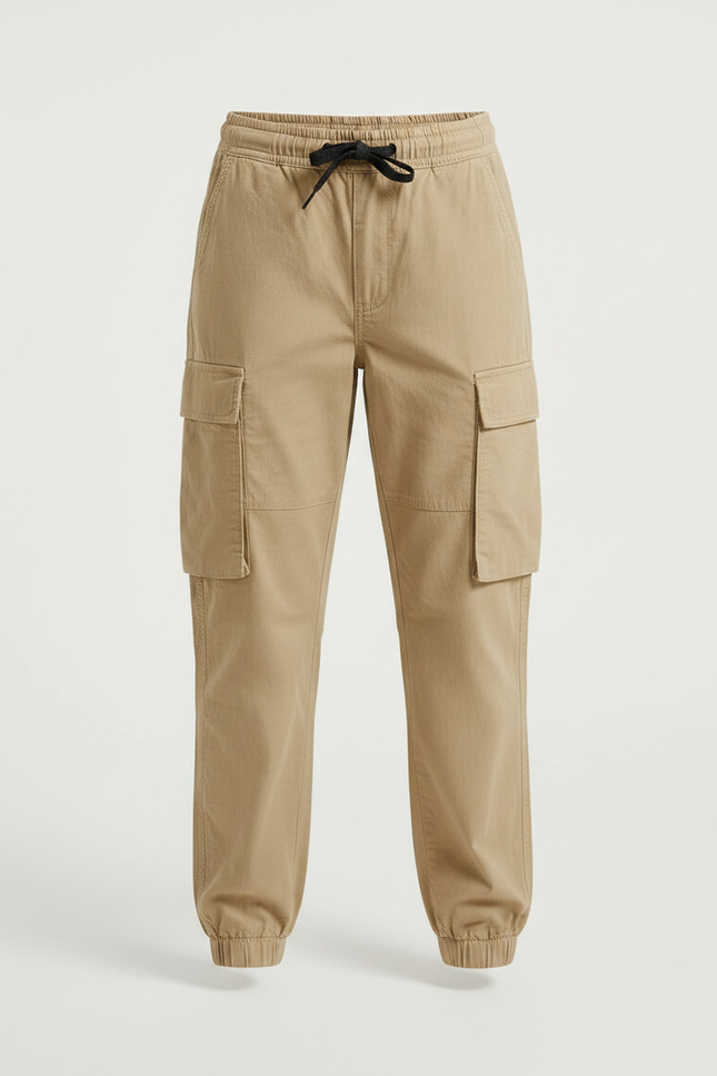 Pantalon Parachute Fille Beige Cargo - Toile - vue 3