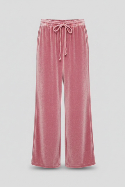 Pantalon Parachute Velours Rose Ample Décontracté Femme - vue 3