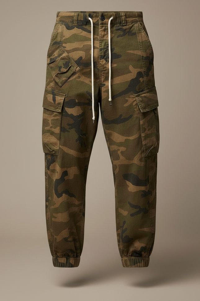 Pantalon Parachute Camouflage Cargo Ample Décontracté Homme - Imprimé Toile - vue 3