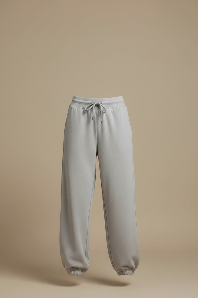Pantalon Parachute Gris Ample Cordon Confortable Femme - Molleton - vue 3