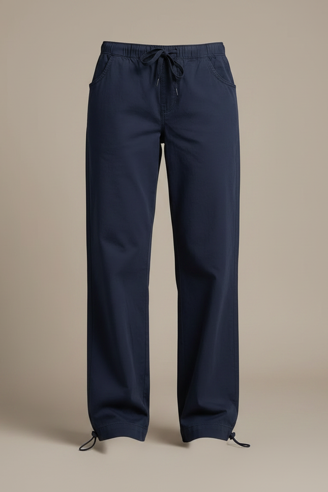 Pantalon Parachute Bleu Marine Ample Cordon Vintage - Polyester - vue 3