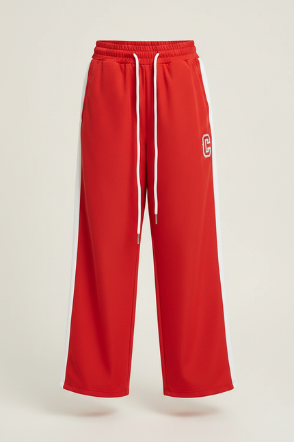 Pantalon Parachute Rouge Ample Fille Sportif Cordon - Polyester - vue 3