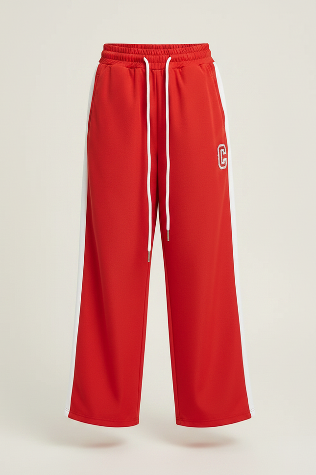 Pantalon Parachute Rouge Ample Fille Sportif Cordon - Polyester - vue 3
